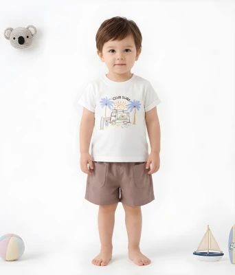 CLUB SURF BASKILI ERKEK BEBE ŞORTLU TAKIM 2031