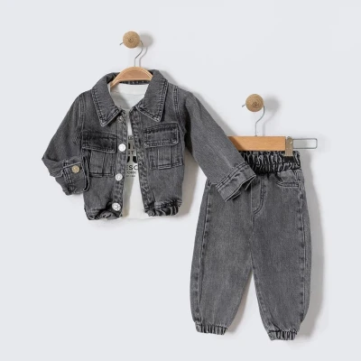  COOL BADİLİ DENİM 3 LÜ ERKEK BEBE TAKIM 1358