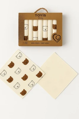 CRAFT KUTULU 7 Lİ AYICIK DESEN PENYE BEBE MENDİL 10350