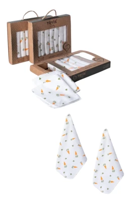 CRAFT KUTULU 7 Lİ HAVUÇ DESEN PENYE BEBE MENDİL 10850
