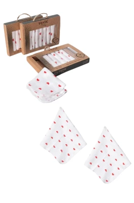 CRAFT KUTULU 7 Lİ RAPORLU KALP DESEN PENYE BEBE MENDİL 10150