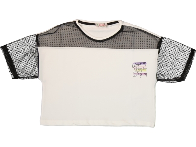  CROP FİLELİ  KIZ THSİRT 9/12 YAŞ