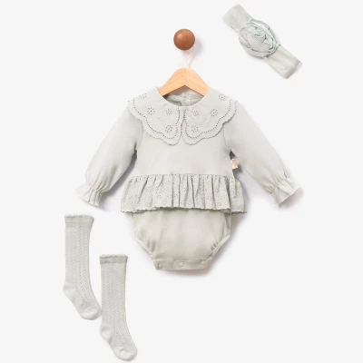 DANTEL YAKALI ELİTE KIZ BEBE ROMPER 1073
