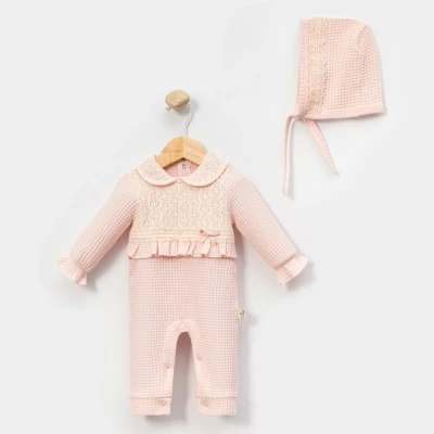 DANTELLİ PAMUKLU KIZ BEBE TULUM 1156