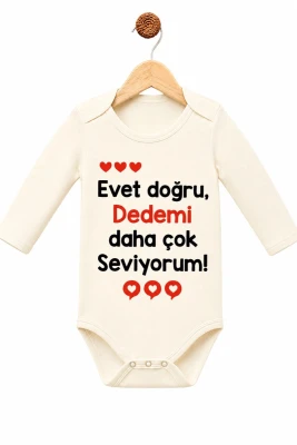 DEDEMİ DAHA ÇOK SEVİYORUM BASKILI PAMUKLU BADİ 3262