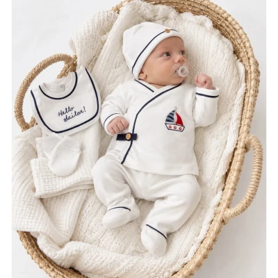DENİZCİ PAMUKLU ERKEK BEBE 5 Lİ ZIBIN SET 2144