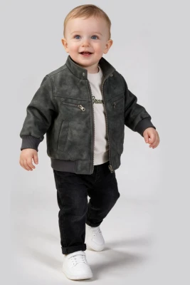 DERİ CEKETLİ 3 LÜ ERKEK BEBE TAKIM 16181