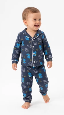 DİNOZOR BASKILI PAMUKLU BEBE PİJAMA TAKIMI 1156