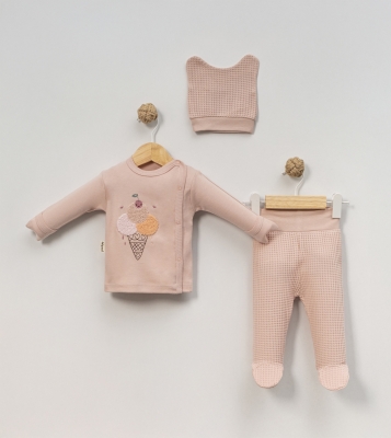 DONDURMA BASKILI 3 LÜ PENYE BEBE TAKIM 9443