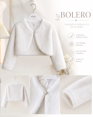  DÜĞMELİ KIZ ÇOCUK BOLERO 3677 