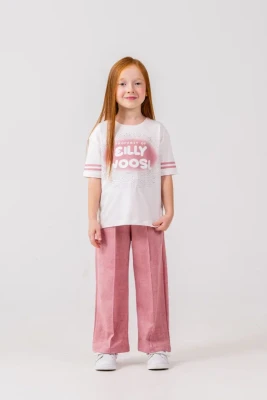 EILLY WOOSL BASKILI KIZ ÇOCUK UZUN ALT TAKIM 8331