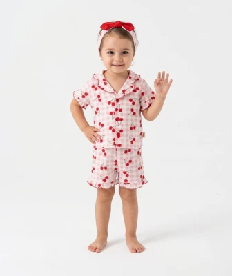 EKOSE KİRAZLI KIZ BEBE YAZLIK PİJAMA TAKIM 6122