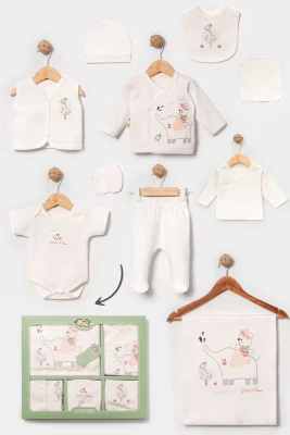 ELEPHANT PAMUKLU KIZ BEBE 10 LU ZIBIN SET 3036