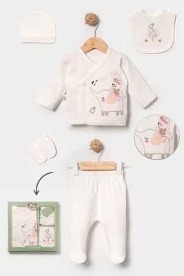 ELEPHANT PAMUKLU KIZ BEBE 5 Lİ ZIBIN SET 3046