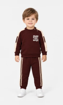 ENJOY BASKILI GARNİLİ 2 İP ERKEK BEBE TAKIM 4127