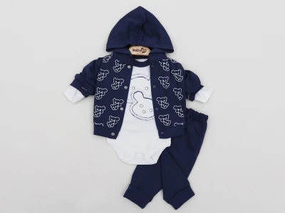 ERKEK BEBE 3 LÜ KAPŞONLU TAKIM 1522