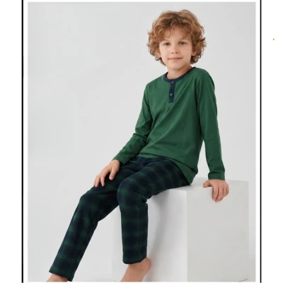 EVERGREEN PAMUKLU ERKEK ÇOCUK PİJAMA TAKIMI 35091