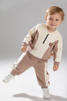 FERMUAR YAKALI 3 İP ERKEK BEBE TAKIM 2654