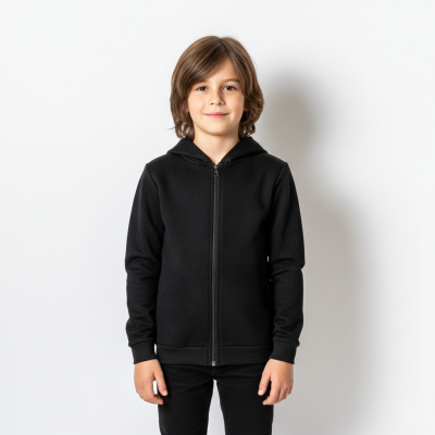 FERMUARLI KAPŞONLU 3 İP SWEAT CEKET 4495/3
