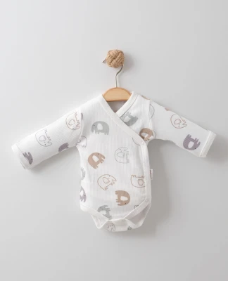 FİL BASKILI ELDİVENLİ BEBE KUNDAK BADY 1327