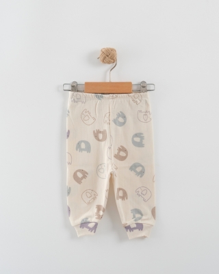 FİL BASKILI MANŞETLİ BEBE TEK ALT 2260