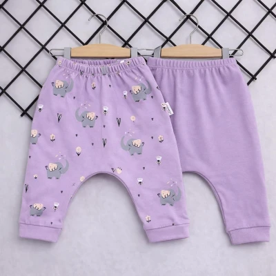FİL BASKILI PAÇALI PENYE BEBE TEK ALT 5368