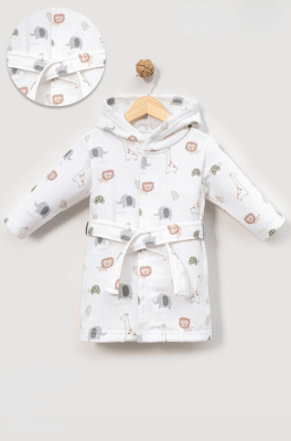 FİL DESENLİ ERKEK BEBE BORNOZ 30059
