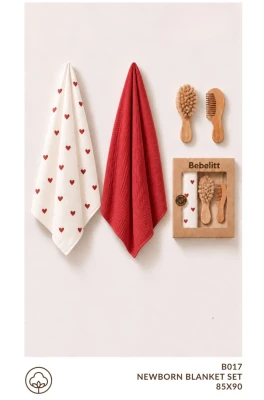 FIRÇA VE TARAK AKSESUARLI 2 Lİ BEBE BATTANİYE SET B017 B017