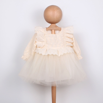 FİSTO GARNİLİ DANTELLİ KIZ BEBE ELBİSE 1369