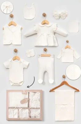 FİSTOLU BANDANALI KIZ BEBE 10 LU ZIBIN SET 2097