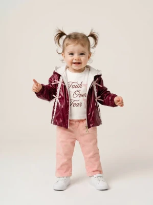 FİSTOLU GARNİLİ KIZ BEBE 3 LÜ PFD TAKIM 6530