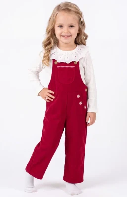 FİSTOLU YAKA BADİLİ KADİFE KIZ BEBE SALOPET 5212