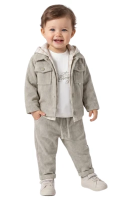 FİTİLLİ KADİFE 4 LÜ ERKEK BEBE TAKIM 8012