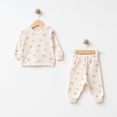 FİYON DESEN 2 Lİ KIZ BEBE TAKIM 7070
