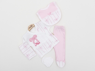 FİYONK BASKI VE NAKIŞLI 5 Lİ BEBE ZIBIN TAKIM 2302