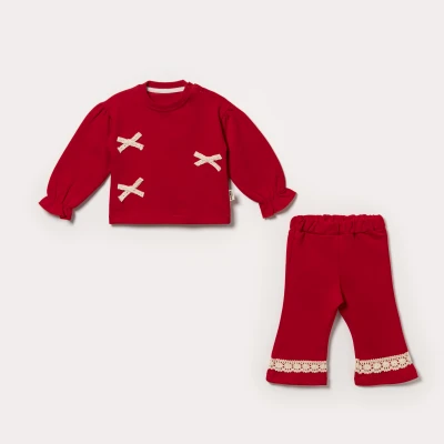 FİYONK DANTELLİ 2 İP KIZ BEBE TAKIM 4124