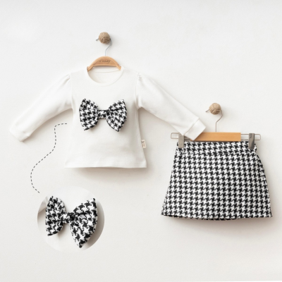 FİYONK DETAYLI ETEKLİ KIZ BEBE 2 Lİ TAKIM 25122