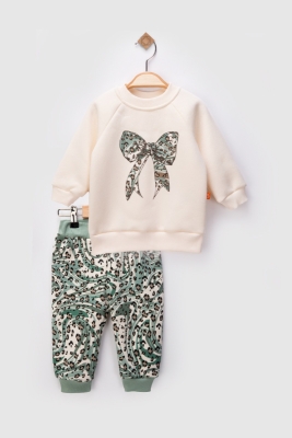 FİYONK LEOPAR BASKILI 3 İP KIZ BEBE TAKIM 2494