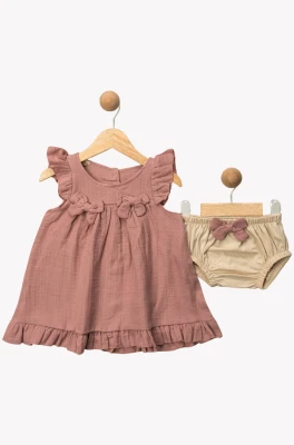 FİYONKLU MÜSLİN KIZ BEBE TAKIM 56062