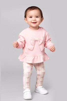 FİYONKLU TAYTLI 2 İP KIZ BEBE TAKIM 1384