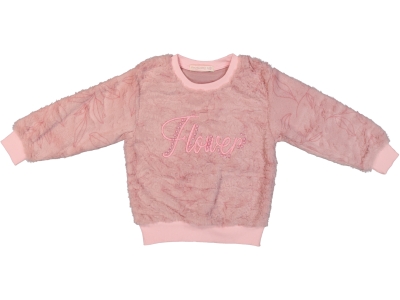 FLOWERS NAKIŞLI PELUŞ KIZ ÇOCUK SWEAT 7646