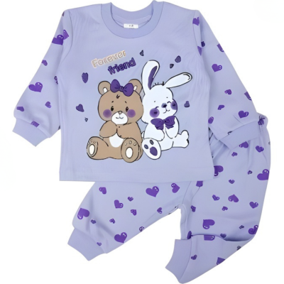 FOREVER FRIENDS BASKILI 2 Lİ BEBE PİJAMA TAKIM 5604