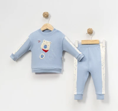 FULARLI AYI NAKIŞLI 2 Lİ ERKEK BEBE TAKIM 2128