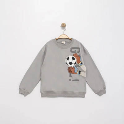 FUTBOL TOPU APLİKELİ 2 İP ERKEK ÇOCUK SWEAT 0360-3