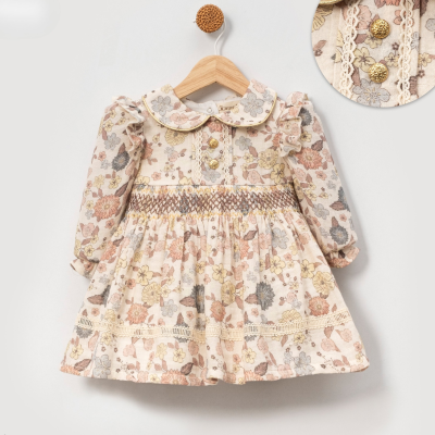 GOLD SERİSİ GİPELİ KIZ BEBE ELBİSE 5007