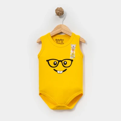 GÖZLÜKLÜ EMOJİ BASKILI ASKILI BEBE ÇITÇITLI BADİ 734503
