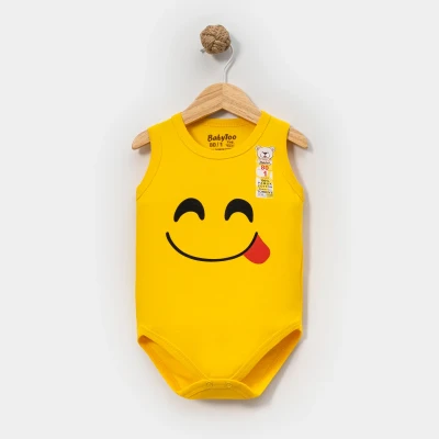 GÜLEN EMOJİ BASKILI ASKILI BEBE ÇITÇITLI BADİ 734505