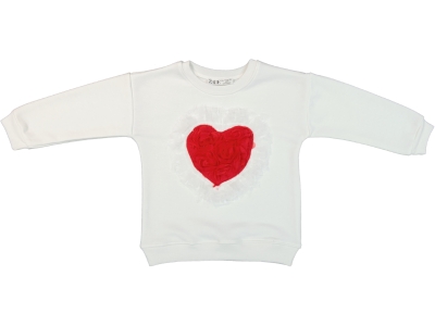 GÜLLÜ KALP ŞARDONSUZ 3 İPLİK SWEAT 8136