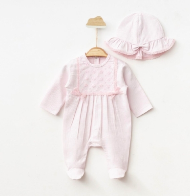 GÜPÜRLÜ ROBALI ŞAPKALI BEBE TULUM 7782