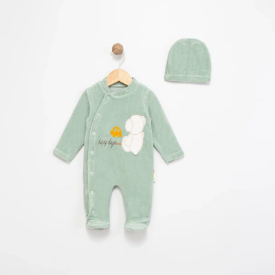 HAPPY DAYS NAKIŞLI KADİFE BEBE TULUM 1260